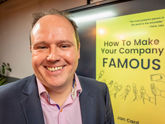 Jon Card at his book launch