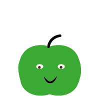 smiling cartoon apple